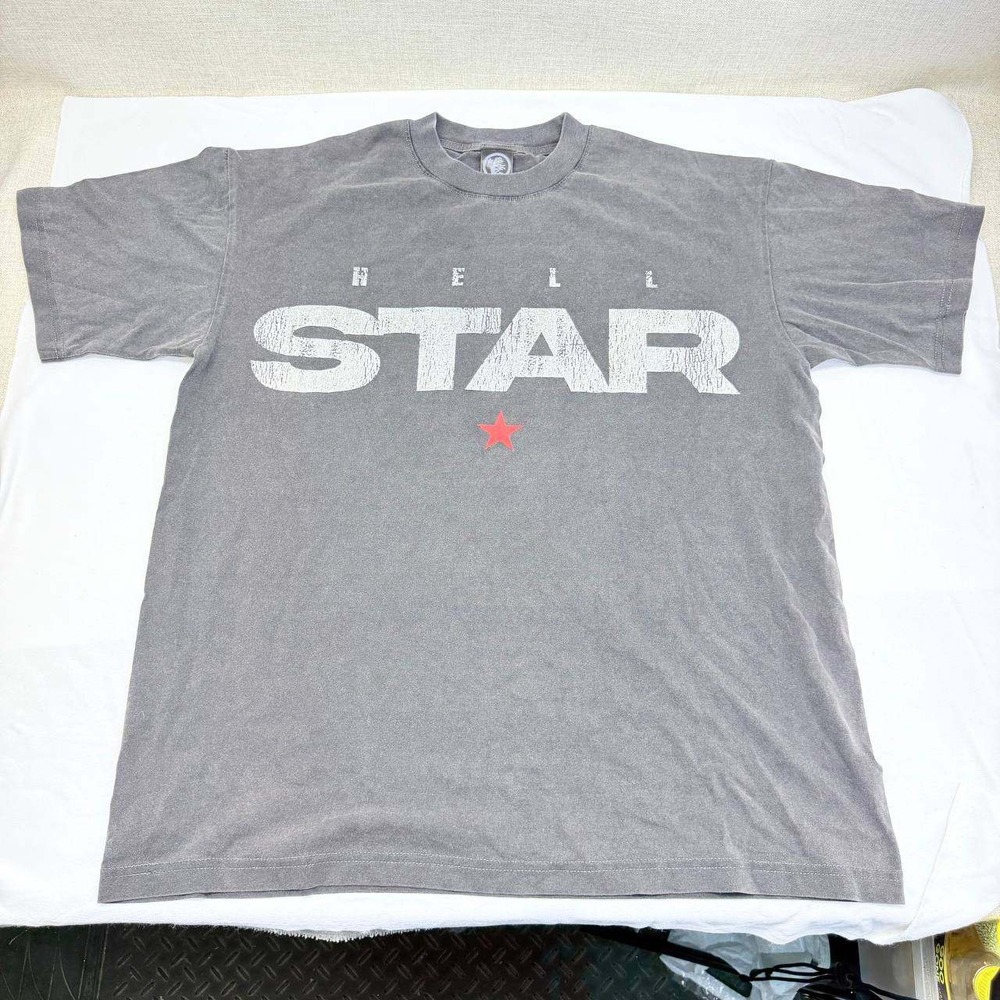 Hellstar Path To Paradise T-Shirt XL Washed Grey Angel Graphic Streetwear